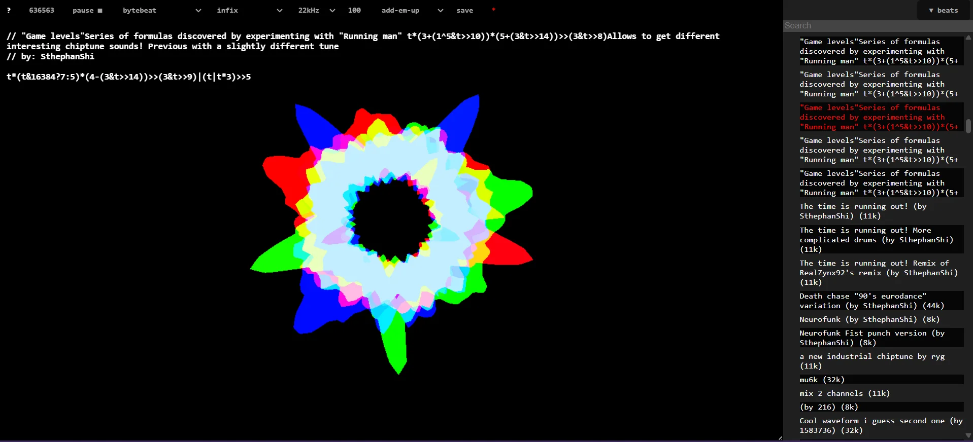 html5 bytebeat screenshot 1